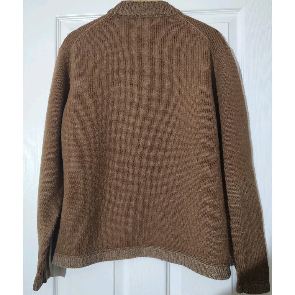 Men's WOOLRICH Quarter Zip Sweater Mock Neck 70% wool "Buckskin" - Large - Picture 5 of 8